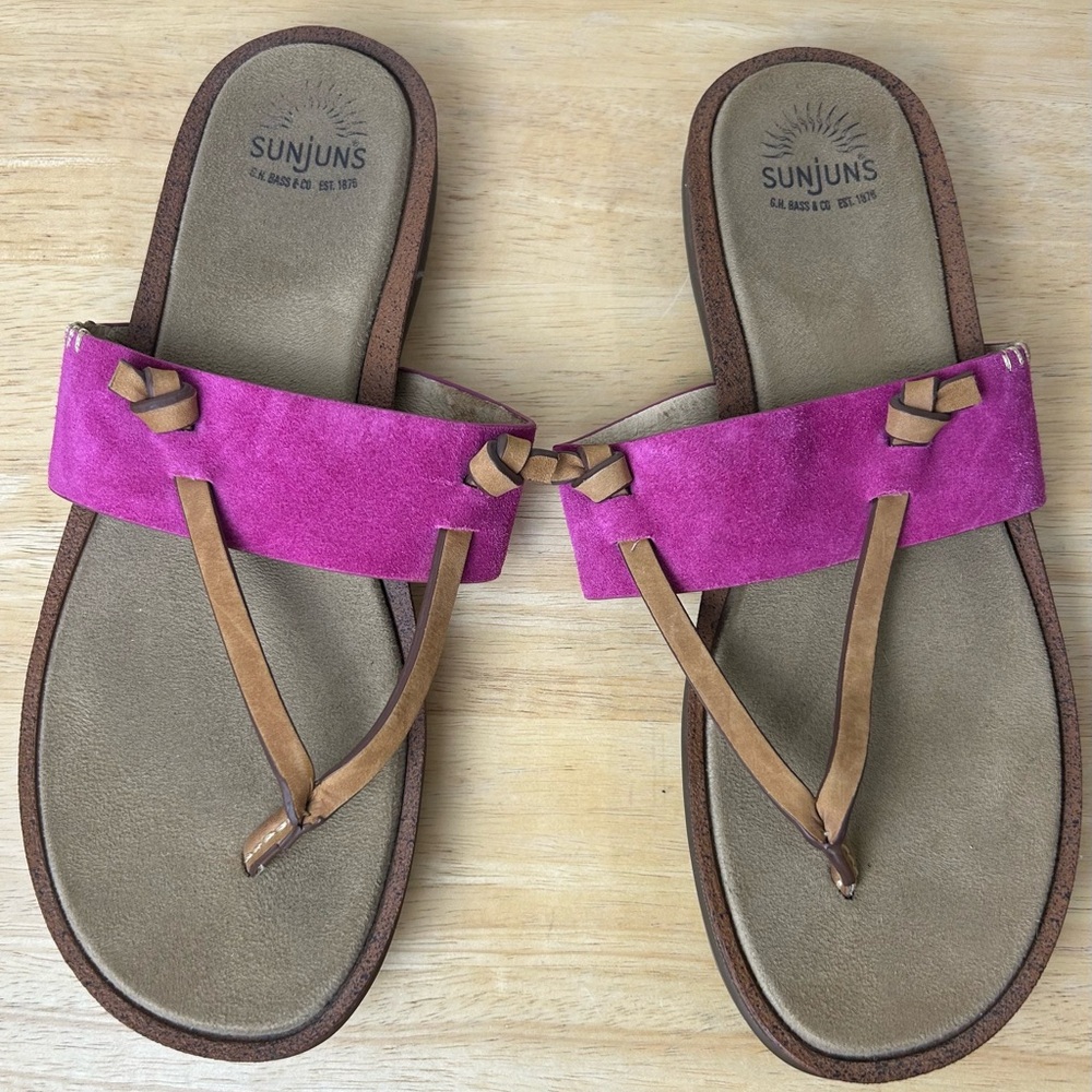 G.H. BASS‎ & CO. SUNJUNS Women’s 8.5 Pink Comfort Shoes Leather Slip On Classic